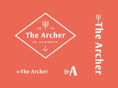 The Archer Logo apartments archer archery arrow brand feather logo typography