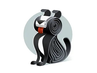 QUILLED 2D | Sausage bordercollie character dog illustration quilled quilling vector vector art