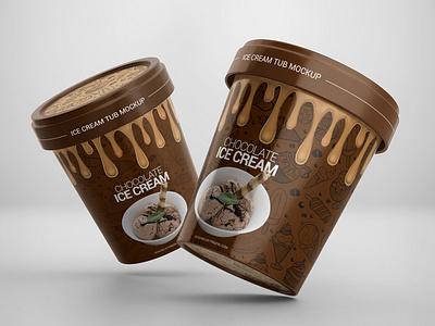 Ice Cream Tub Mockup advertising box bucket can container cream cup cup mock up design dessert food frozen ice ice cream icecream label mockup pack package packaging