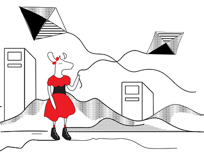 Flying Kites art art collective black and white branding deer deer illstration deer illustration design digital art digital illustration digital store ecommerce halx halx store illustration illustrationdaily mascot mascot character