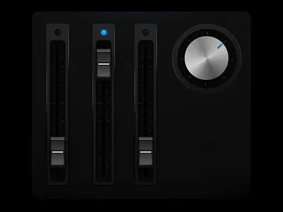 Skeuomorphic Range Sliders and Rotary Encoder audio app audio ui css electronics sketch skeuomorphism vst