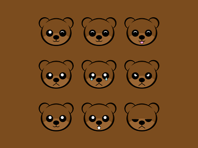 Bear Emoticon art bear brown cute emoticon icon symbol vector