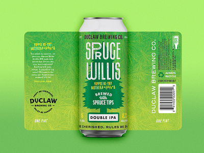 Spruuuuce ale beer beer label craft beer india pale ipa label design spruce