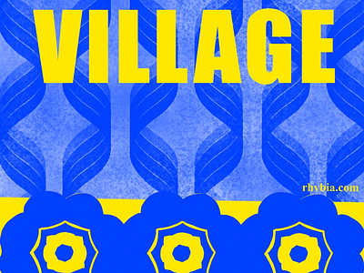 Street Banner banner blue digital art flowers graphic design illustration poster street art vector yellow
