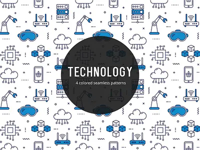 Technology Vector Free Seamless Pattern free freebie graphics pattern technology typography vector