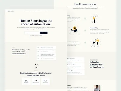 DecaSource Landing Page bangalore brand domaine display gordita illustration india landing page minimal newsprint startup website