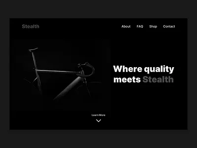 E-commerce landing page concept bicycle shop bike black dark dark mode dark theme dark ui design ecommerce ecommerce design ecommerce shop minimal shopify ui ux web webdesign