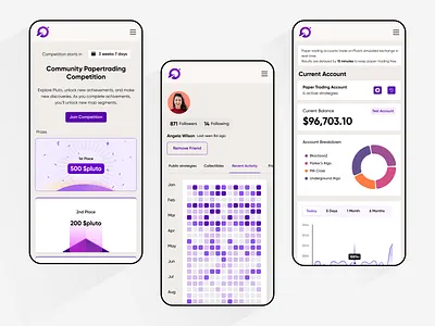 Pluto trading platform web application analytics app application crypto cryptocurrency data design design system mobile payment product design saas stocks stocks app trade trade app trading web app ui ux wallet