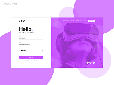 Daily UI #001 app branding challenge dailyui dailyui 001 dailyuichallenge design login sign in sign up sketch ui ux web website