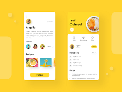 Cooking Recipe App app design ui 设计