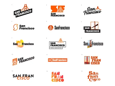 San Francisco Logo Concepts agency board branding bridge bright golden gate identity logo logo design san fran san francisco san fransisco sf tourism travel