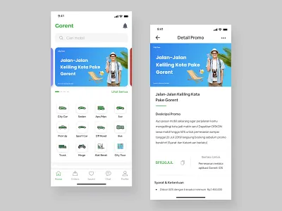 Car Rent indonesia mobile app design service ui