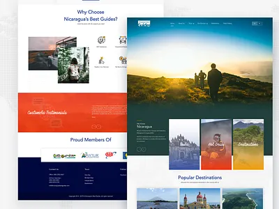 Tour Operator Web Redesign adobexd design mockup nicaragua prototype travel ui ux web website