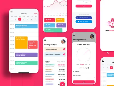 Time Tracking App android app ios ios app ios app design ios application ios apps login mobile app mobile app design mobile apps time tracking time tracking mobile app user experience user interaction