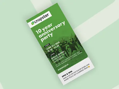 We're celebrating and you're invited branding celebration corporate identity coupon cropster design futura logo party print team ticket vector