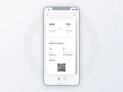 24 Boarding Pass app app design board boarding pass card clean dailyui gradient inspiration materialdesign minimal minimal app mono simple sketh sns stylish typography ui ux