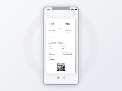 24 Boarding Pass app app design board boarding pass card clean dailyui gradient inspiration materialdesign minimal minimal app mono simple sketh sns stylish typography ui ux