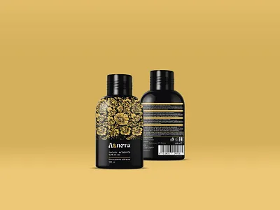 Label design for hair care products. black bottle bottle design bottle label brand branding branding design concept art cosmetic design cosmetics digital illustration logo logotype mockup package packaging design vector yellow yellow logo