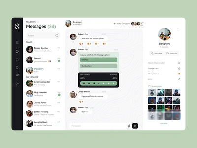 Messenger UI chat chatbot conversation dashboard design design system group chat inbox instant messaging interface message messenger product slack startup project ui ux web app web design website design work group