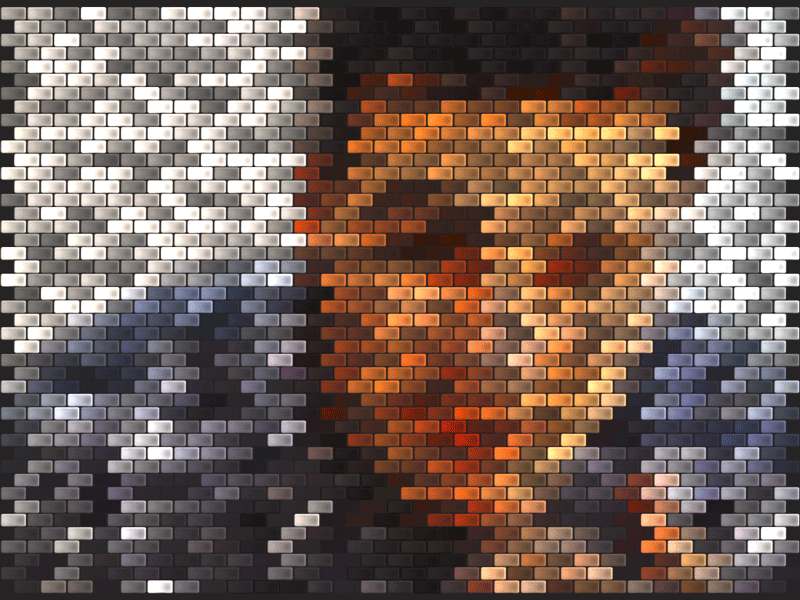 Brick Portrait action actions animation design gif graphic design graphic art illustration mosaic pattern photoshop photoshop action