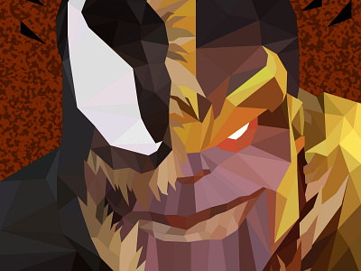 Venom vs Thanos avengers captain america design doctor strange endgame illustration ironman lowpoly polyart spiderman thanos venom