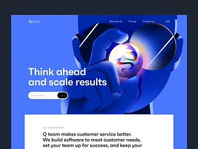 Q Team - Website design for a software company clean illustration landing design landing page landing page design minimal web design website design