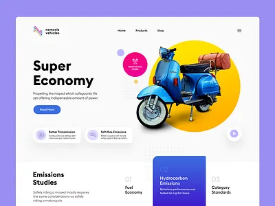 Bike Web Design blue motorbike motorbikes purple ui user interface vehicle vespa web webdesign website website concept yellow