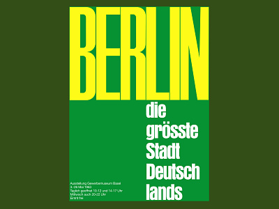 Berlin Poster by Emil Ruder berlin emil ruder poster design typography