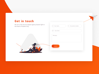 Get in Touch branding contact contact form contact page contact us design digital agency dublin email get in touch illustration ireland ui ui design ux vector