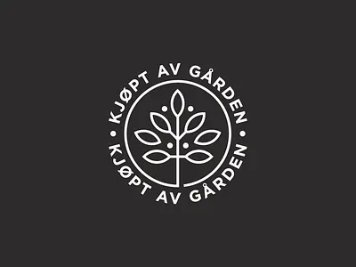 Purchased from the farm (Kjøpt av gården) badge brand identity branding coffee farm icon leaves logo logo design minimal organic tree typography