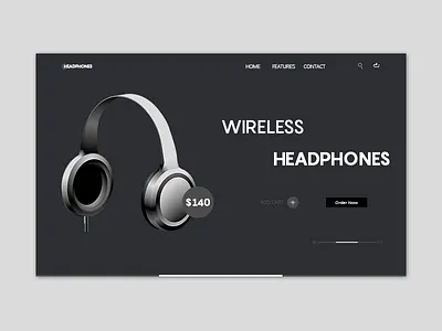 Landing Page 12 dark theme dark ui design headphone headphone ui landing page ui user inteface webdesign