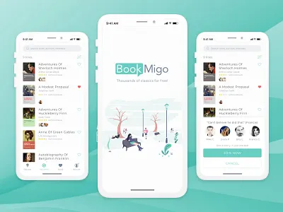 Bookmigo app design mobile sketch ui ux