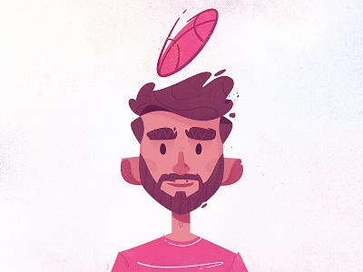 Dribbble avatar art avatar ball basketball cartoon character character design design dribbble funny illustration logo vector