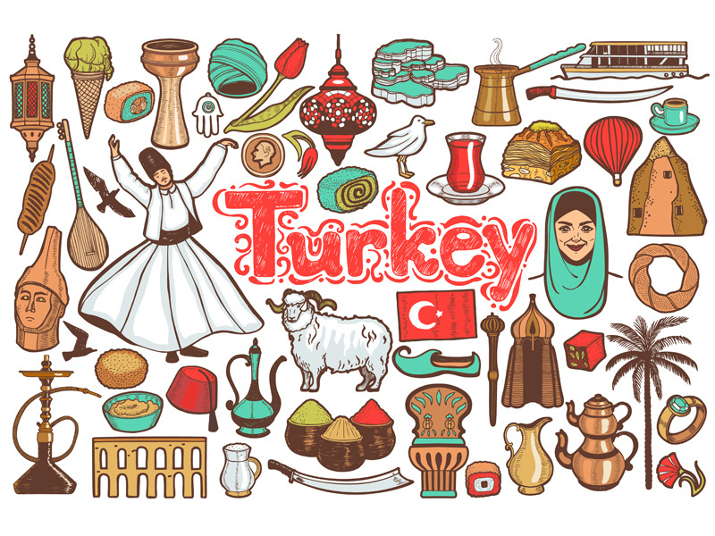 Example of Colored Turkish Symbols
