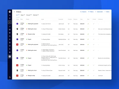 Orders List – Collapsed Navigation amazon collapsed collapsed navigation ecommerce fulfillment interface list market marketplace navigation bar order fulfillment order management orders product shop shop app shop crm ui web