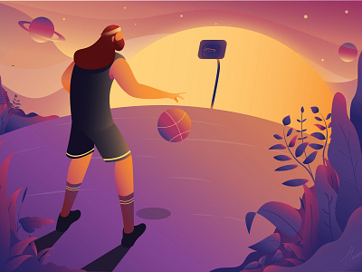 Basketball Player ball basketball character design dribbblers illustration illustrator shadow shoot sport sports ui vector