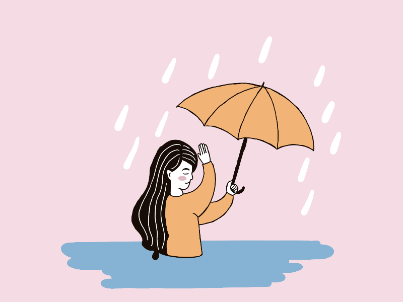 Rainy day and flooding. flood gif rain raining umbrella