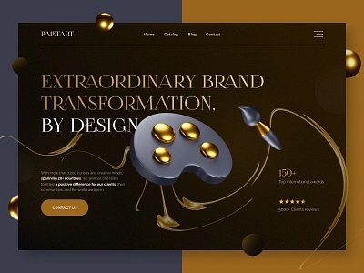 Creative design studio art black branding business clean concept creative design extraordinary gloss gold illustration landing luxury smooth studio ui ux webdesign website