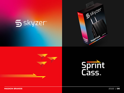 2022 - Skyzer + Sprint Cass airport brand branding design icon lock logo mark sky speed sprint travel