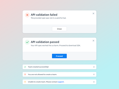 Modals & Toasts caution error message modal notifications overlay success message toats ui components ui design ux design