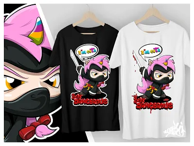 Ninja Unicorn V1 T-Shirt Concept Design cute adorable cute art design flat illustration love sticker design tshirt art tshirt design tshirtdesign vector