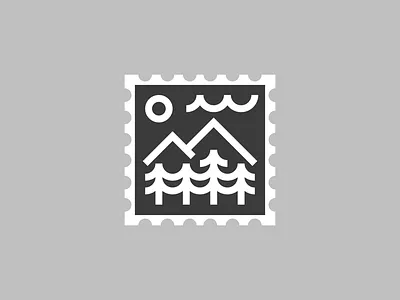 Outdoor Postage Stamp Design graphic graphicdesign minimalism outdoor outdoorbadge postagestamp stampdesign staybold thicklines