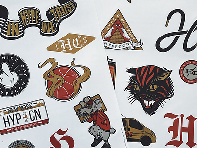 Sticker Pack Illustrations for Hypecon brand branding design drawing graphicdesign illustration lettering logo sticker tshirt typography vector