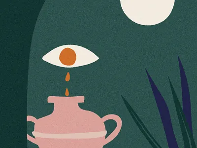 Sorrow bold crypto eye greek hand drawn illustration minimal moon myth retro vase vector vintage weep