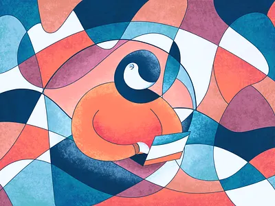 Normal Work Day abstact artwork character colorful colors fun girl girl illustration illustration laptop space startup teamwork texture art wall decor website illustration