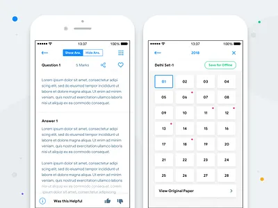 OyeExams - Question Answer Presentation answer app blue design education experience interface learning mobile presentation question ui ux