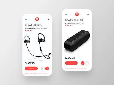 Beats product App concept app beats minimalist product ui uiux white