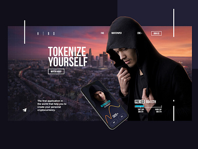 Hero / Tokenize yourself landing page tokenize web