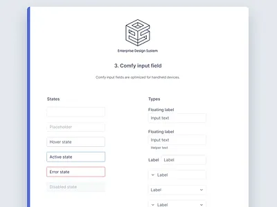 Enterprise Design System / 3. Comfy input fields design system enterprise enterprise app enterprise software enterprise ux figma figmadesign ui design uidesign ux ux design uxdesign uxui