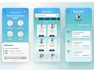 All-in-One Healthcare App android apple appointments doctors easy to use healthcare medical app patients prescriptions prototype ui design ui ux user interface